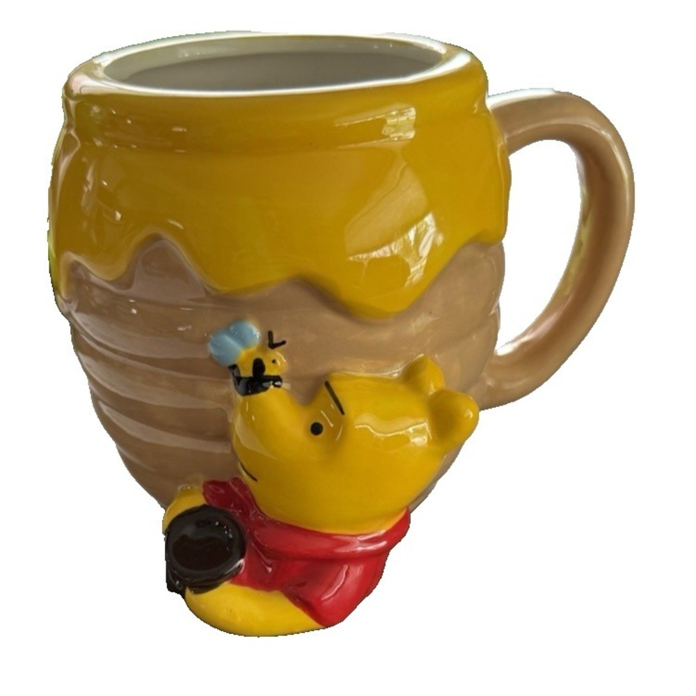 Disney Winnie the Pooh Hunny Pot Ceramic 3D Sculpted Coffee Mug 23 oz. EUC